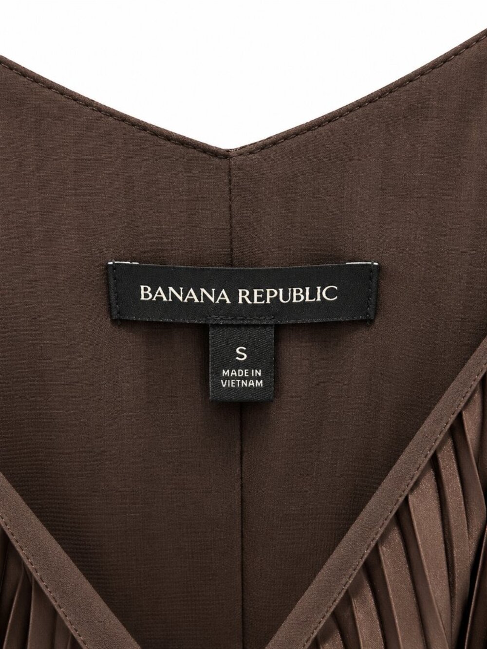 Banana Republic Sunset Ombré Pleated Maxi Dress Brown Cream - Picture 5 of 6
